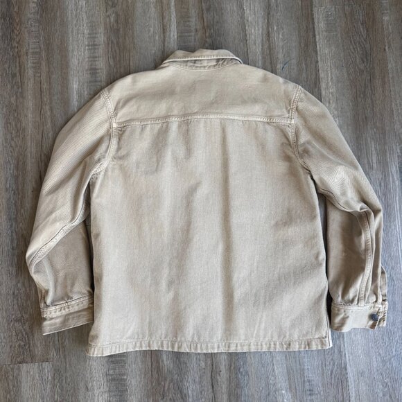 Gap Denim Utility Overshirt Khaki - size Large - Picture 3 of 4